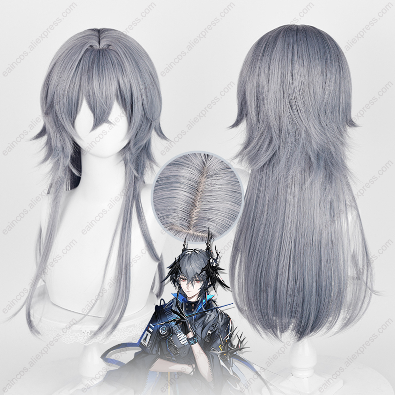 Anime Cosplay Blue Hair - Peluca de Cosplay con logotipos de